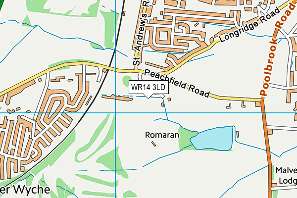 WR14 3LD map - OS VectorMap District (Ordnance Survey) WR14 3LD map - OS VectorMap District (Ordnance Survey)