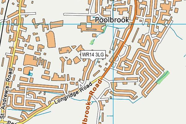 WR14 3LG map - OS VectorMap District (Ordnance Survey)