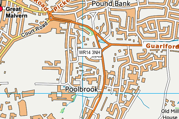WR14 3NH map - OS VectorMap District (Ordnance Survey)