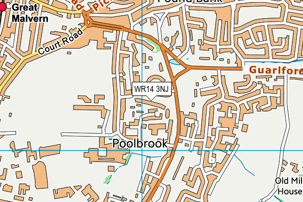 WR14 3NJ map - OS VectorMap District (Ordnance Survey) WR14 3NJ map - OS VectorMap District (Ordnance Survey)