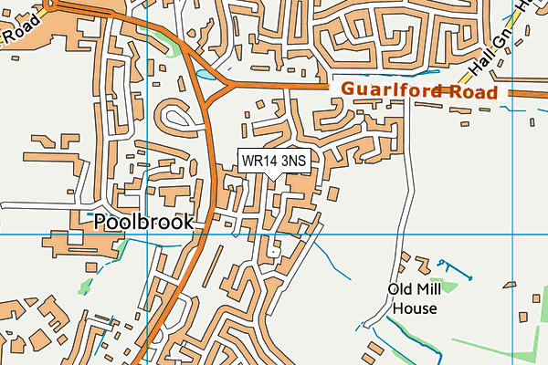 WR14 3NS map - OS VectorMap District (Ordnance Survey)