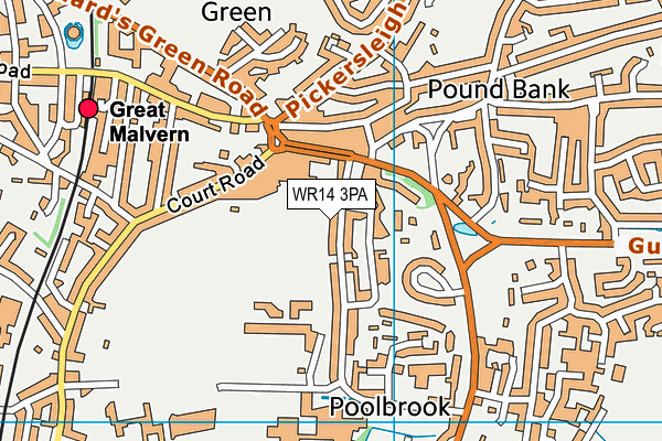 WR14 3PA map - OS VectorMap District (Ordnance Survey) WR14 3PA map - OS VectorMap District (Ordnance Survey)