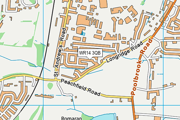 WR14 3QB map - OS VectorMap District (Ordnance Survey) WR14 3QB map - OS VectorMap District (Ordnance Survey)