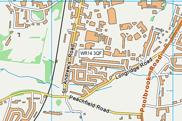 WR14 3QF map - OS VectorMap District (Ordnance Survey) WR14 3QF map - OS VectorMap District (Ordnance Survey)