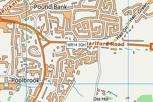 WR14 3QH map - OS VectorMap District (Ordnance Survey)