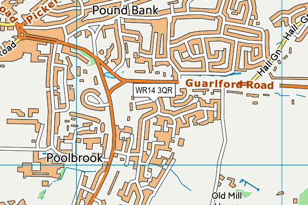 WR14 3QR map - OS VectorMap District (Ordnance Survey) WR14 3QR map - OS VectorMap District (Ordnance Survey)