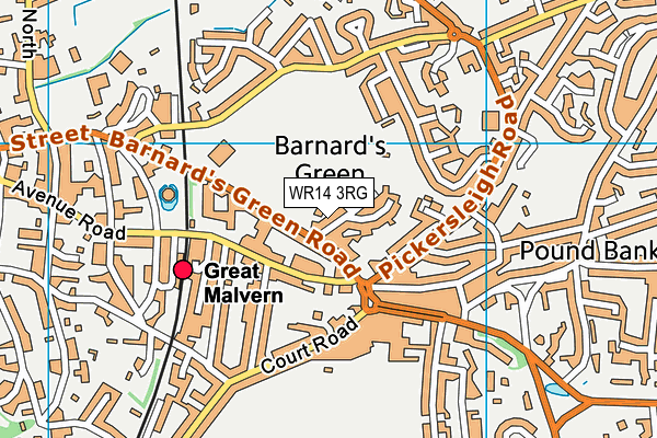WR14 3RG map - OS VectorMap District (Ordnance Survey) WR14 3RG map - OS VectorMap District (Ordnance Survey)