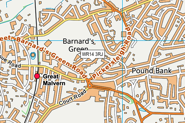WR14 3RJ map - OS VectorMap District (Ordnance Survey) WR14 3RJ map - OS VectorMap District (Ordnance Survey)