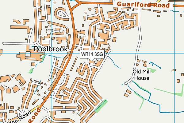 WR14 3SG map - OS VectorMap District (Ordnance Survey) WR14 3SG map - OS VectorMap District (Ordnance Survey)
