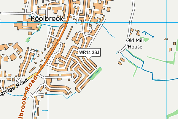 WR14 3SJ map - OS VectorMap District (Ordnance Survey) WR14 3SJ map - OS VectorMap District (Ordnance Survey)