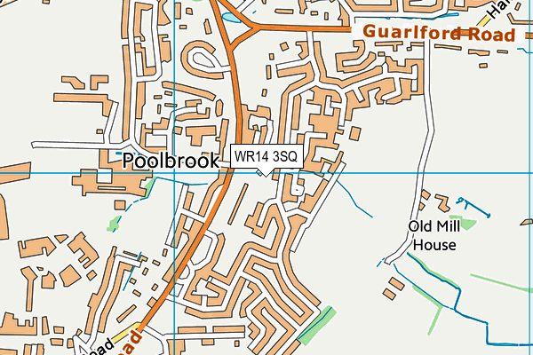 WR14 3SQ map - OS VectorMap District (Ordnance Survey)