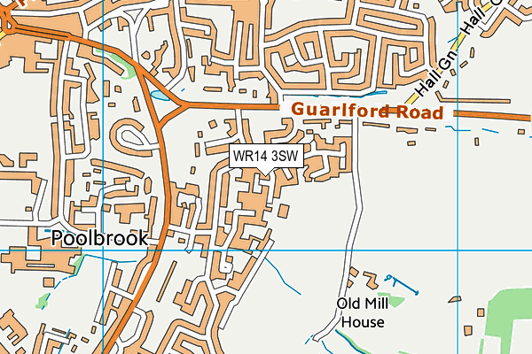 WR14 3SW map - OS VectorMap District (Ordnance Survey) WR14 3SW map - OS VectorMap District (Ordnance Survey)