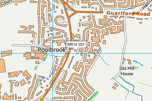 WR14 3SY map - OS VectorMap District (Ordnance Survey) WR14 3SY map - OS VectorMap District (Ordnance Survey)