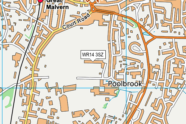 WR14 3SZ map - OS VectorMap District (Ordnance Survey) WR14 3SZ map - OS VectorMap District (Ordnance Survey)