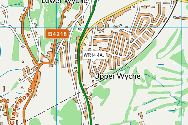 WR14 4AJ map - OS VectorMap District (Ordnance Survey) WR14 4AJ map - OS VectorMap District (Ordnance Survey)