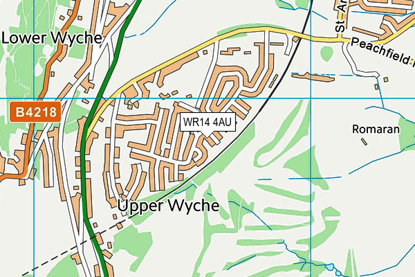 WR14 4AU map - OS VectorMap District (Ordnance Survey) WR14 4AU map - OS VectorMap District (Ordnance Survey)