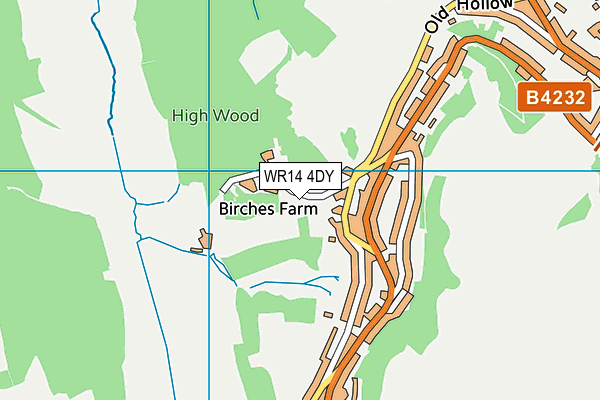 WR14 4DY map - OS VectorMap District (Ordnance Survey) WR14 4DY map - OS VectorMap District (Ordnance Survey)