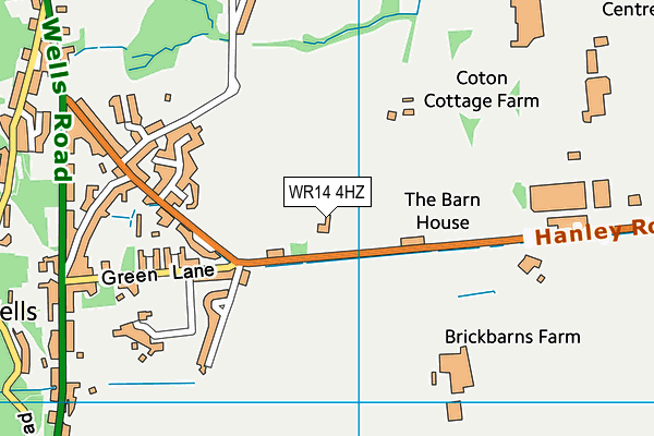 WR14 4HZ map - OS VectorMap District (Ordnance Survey) WR14 4HZ map - OS VectorMap District (Ordnance Survey)