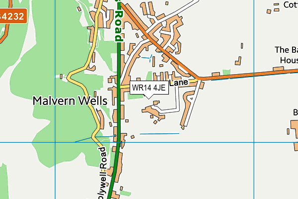 WR14 4JE map - OS VectorMap District (Ordnance Survey) WR14 4JE map - OS VectorMap District (Ordnance Survey)