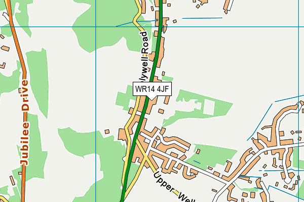WR14 4JF map - OS VectorMap District (Ordnance Survey) WR14 4JF map - OS VectorMap District (Ordnance Survey)