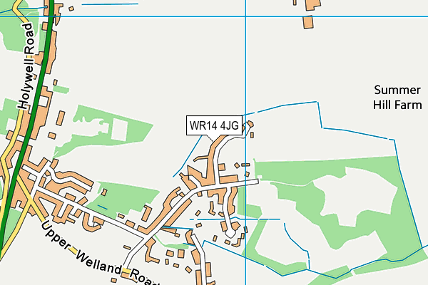WR14 4JG map - OS VectorMap District (Ordnance Survey) WR14 4JG map - OS VectorMap District (Ordnance Survey)