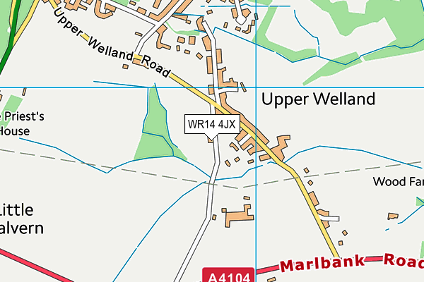 WR14 4JX map - OS VectorMap District (Ordnance Survey) WR14 4JX map - OS VectorMap District (Ordnance Survey)