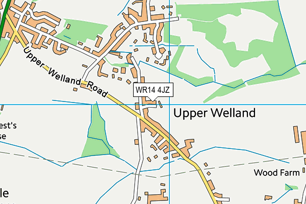 WR14 4JZ map - OS VectorMap District (Ordnance Survey) WR14 4JZ map - OS VectorMap District (Ordnance Survey)