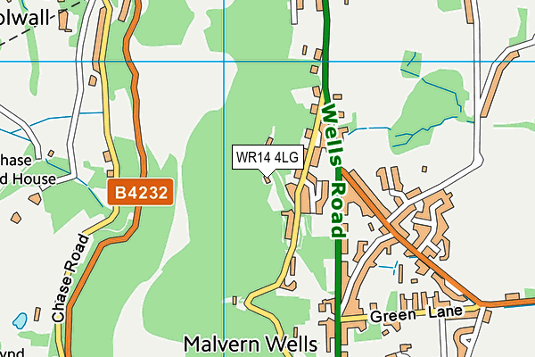 WR14 4LG map - OS VectorMap District (Ordnance Survey) WR14 4LG map - OS VectorMap District (Ordnance Survey)