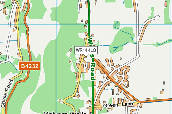WR14 4LQ map - OS VectorMap District (Ordnance Survey) WR14 4LQ map - OS VectorMap District (Ordnance Survey)