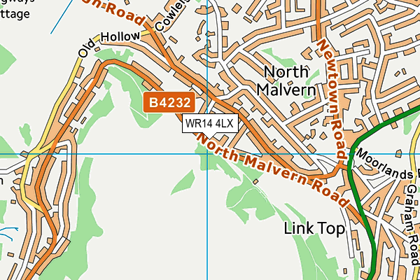 WR14 4LX map - OS VectorMap District (Ordnance Survey) WR14 4LX map - OS VectorMap District (Ordnance Survey)