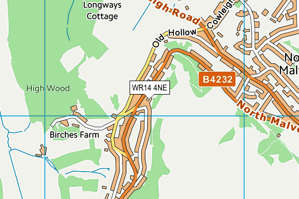 WR14 4NE map - OS VectorMap District (Ordnance Survey) WR14 4NE map - OS VectorMap District (Ordnance Survey)