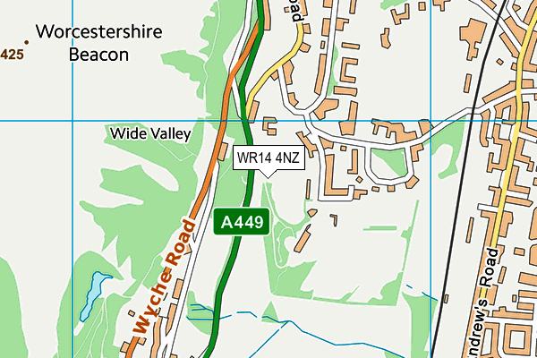 WR14 4NZ map - OS VectorMap District (Ordnance Survey) WR14 4NZ map - OS VectorMap District (Ordnance Survey)