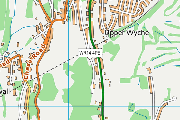 WR14 4PE map - OS VectorMap District (Ordnance Survey)