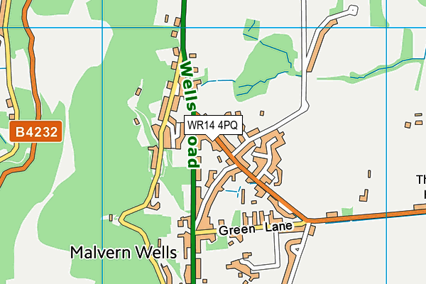WR14 4PQ map - OS VectorMap District (Ordnance Survey) WR14 4PQ map - OS VectorMap District (Ordnance Survey)