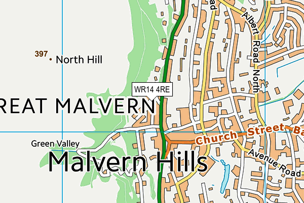 WR14 4RE map - OS VectorMap District (Ordnance Survey) WR14 4RE map - OS VectorMap District (Ordnance Survey)