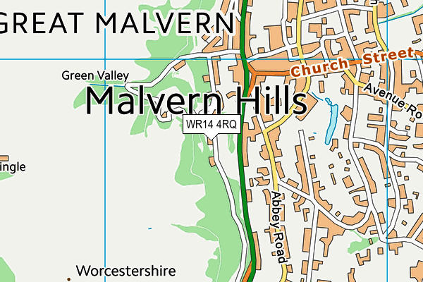 WR14 4RQ map - OS VectorMap District (Ordnance Survey) WR14 4RQ map - OS VectorMap District (Ordnance Survey)