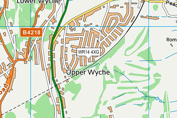 WR14 4XG map - OS VectorMap District (Ordnance Survey) WR14 4XG map - OS VectorMap District (Ordnance Survey)