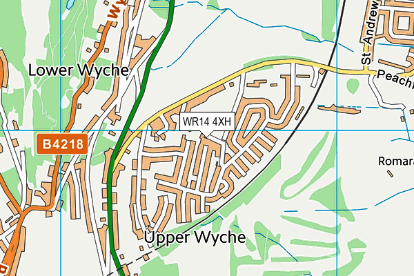 WR14 4XH map - OS VectorMap District (Ordnance Survey) WR14 4XH map - OS VectorMap District (Ordnance Survey)