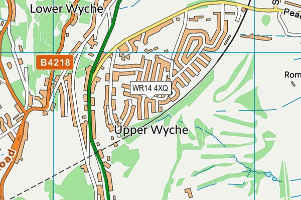 WR14 4XQ map - OS VectorMap District (Ordnance Survey) WR14 4XQ map - OS VectorMap District (Ordnance Survey)
