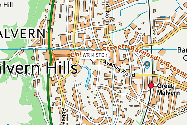 WR14 9TD map - OS VectorMap District (Ordnance Survey) WR14 9TD map - OS VectorMap District (Ordnance Survey)
