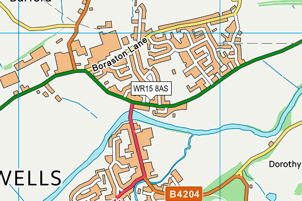 WR15 8AS map - OS VectorMap District (Ordnance Survey)