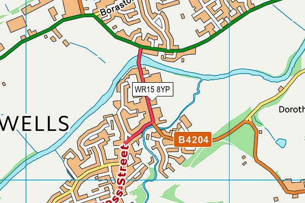 WR15 8YP map - OS VectorMap District (Ordnance Survey) WR15 8YP map - OS VectorMap District (Ordnance Survey)
