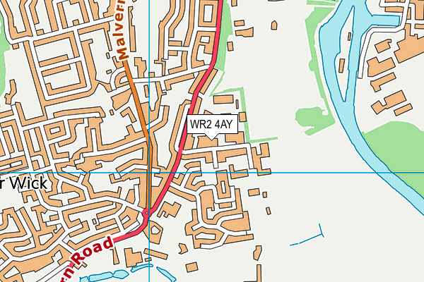 WR2 4AY map - OS VectorMap District (Ordnance Survey) WR2 4AY map - OS VectorMap District (Ordnance Survey)