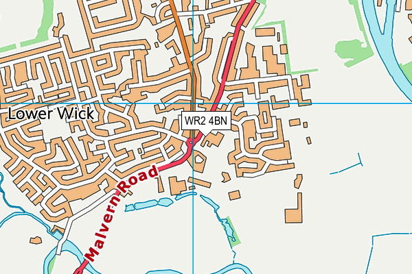 WR2 4BN map - OS VectorMap District (Ordnance Survey) WR2 4BN map - OS VectorMap District (Ordnance Survey)