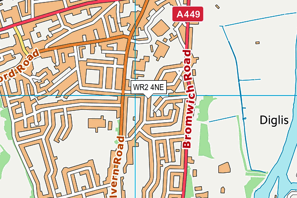 WR2 4NE map - OS VectorMap District (Ordnance Survey) WR2 4NE map - OS VectorMap District (Ordnance Survey)
