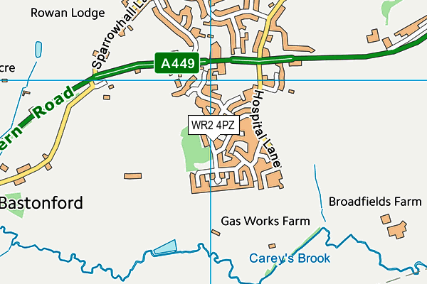 WR2 4PZ map - OS VectorMap District (Ordnance Survey) WR2 4PZ map - OS VectorMap District (Ordnance Survey)