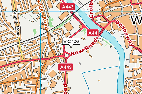 WR2 4QG map - OS VectorMap District (Ordnance Survey) WR2 4QG map - OS VectorMap District (Ordnance Survey)