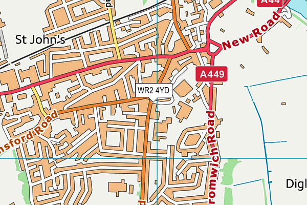 WR2 4YD map - OS VectorMap District (Ordnance Survey) WR2 4YD map - OS VectorMap District (Ordnance Survey)