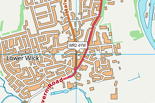 WR2 4YW map - OS VectorMap District (Ordnance Survey) WR2 4YW map - OS VectorMap District (Ordnance Survey)