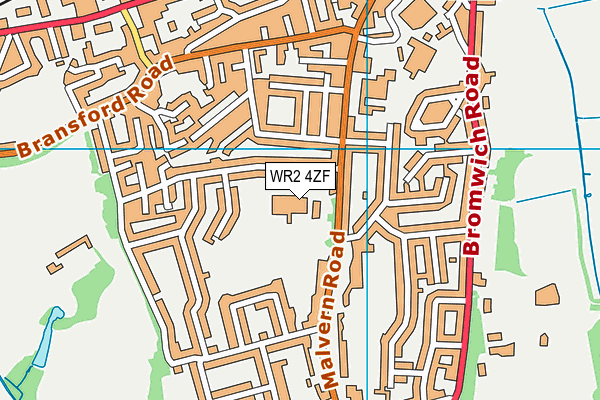 WR2 4ZF map - OS VectorMap District (Ordnance Survey) WR2 4ZF map - OS VectorMap District (Ordnance Survey)